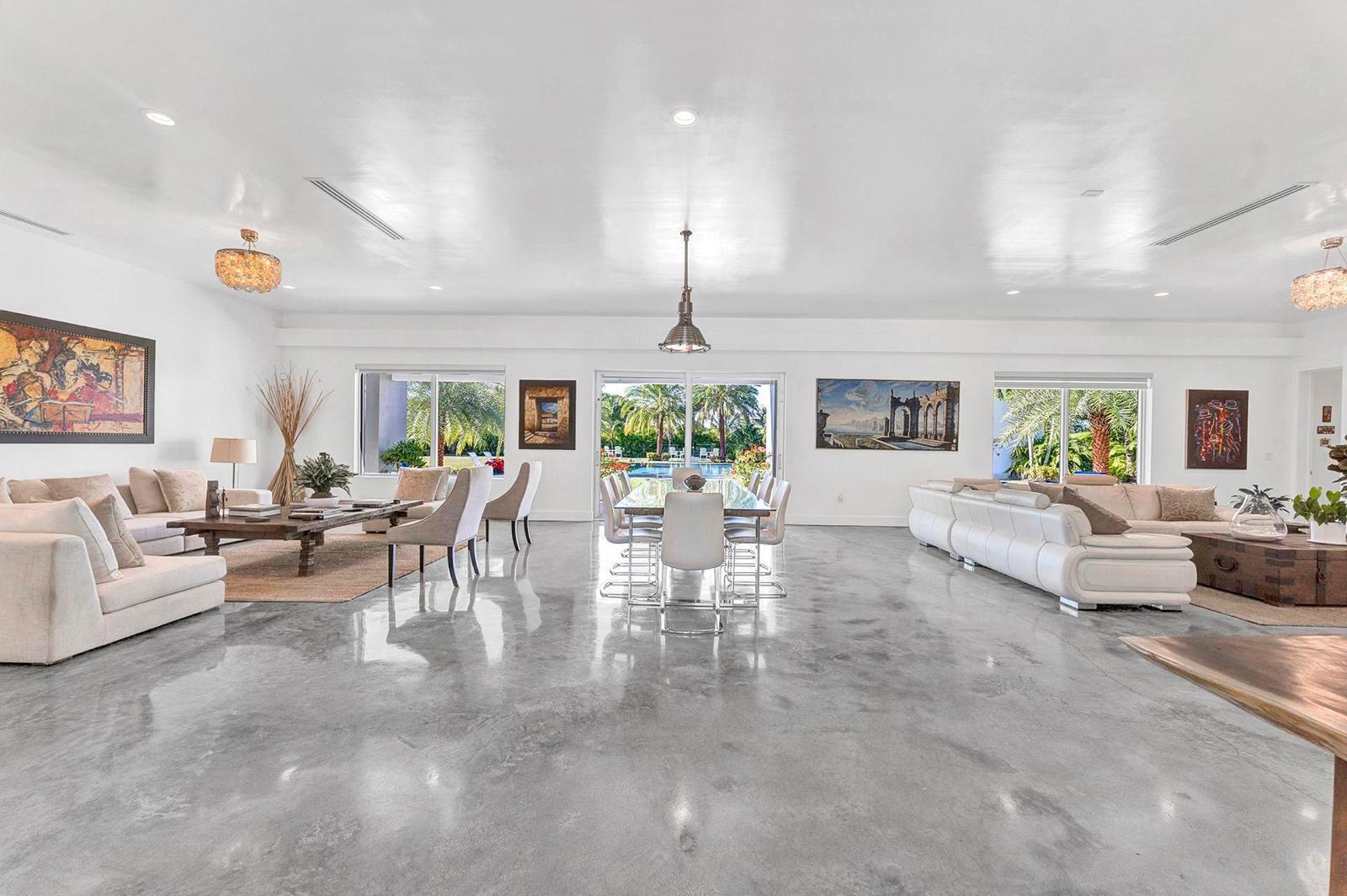 Expansive open-concept living space
